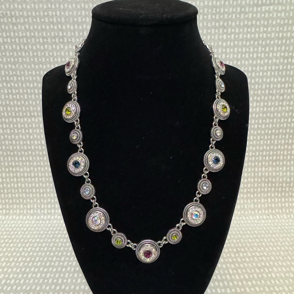Elegant Silver and Multicolor Necklace